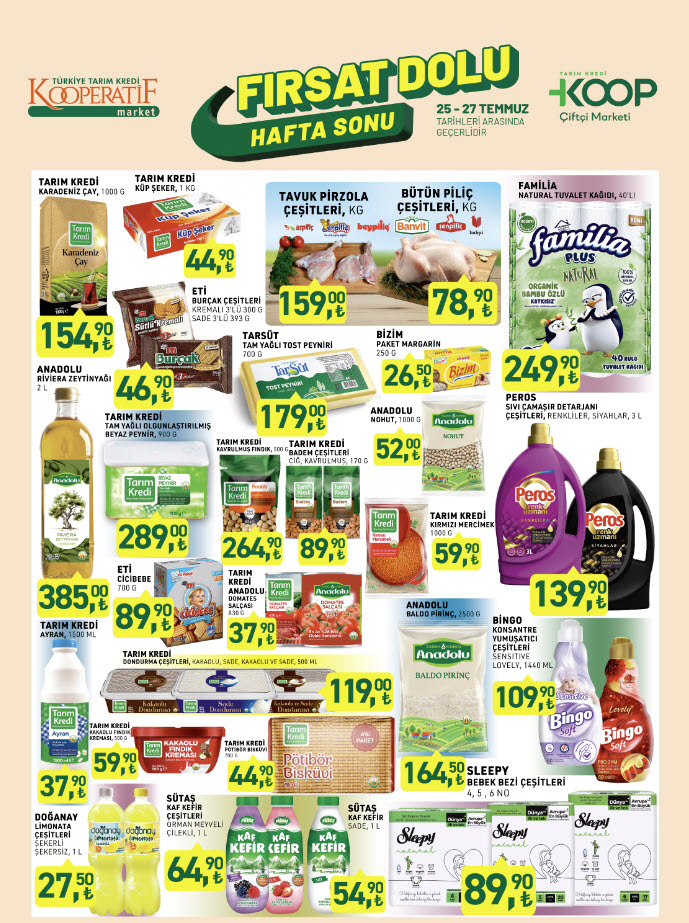 Tarım Kredi Kooperatif Market 25 Temmuz Hafta Sonu Kataloğu