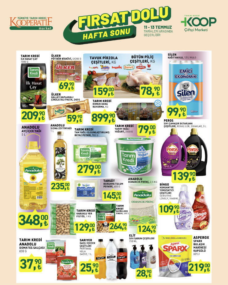 Tarım Kredi Kooperatif Market 11 Temmuz Hafta Sonu Kataloğu