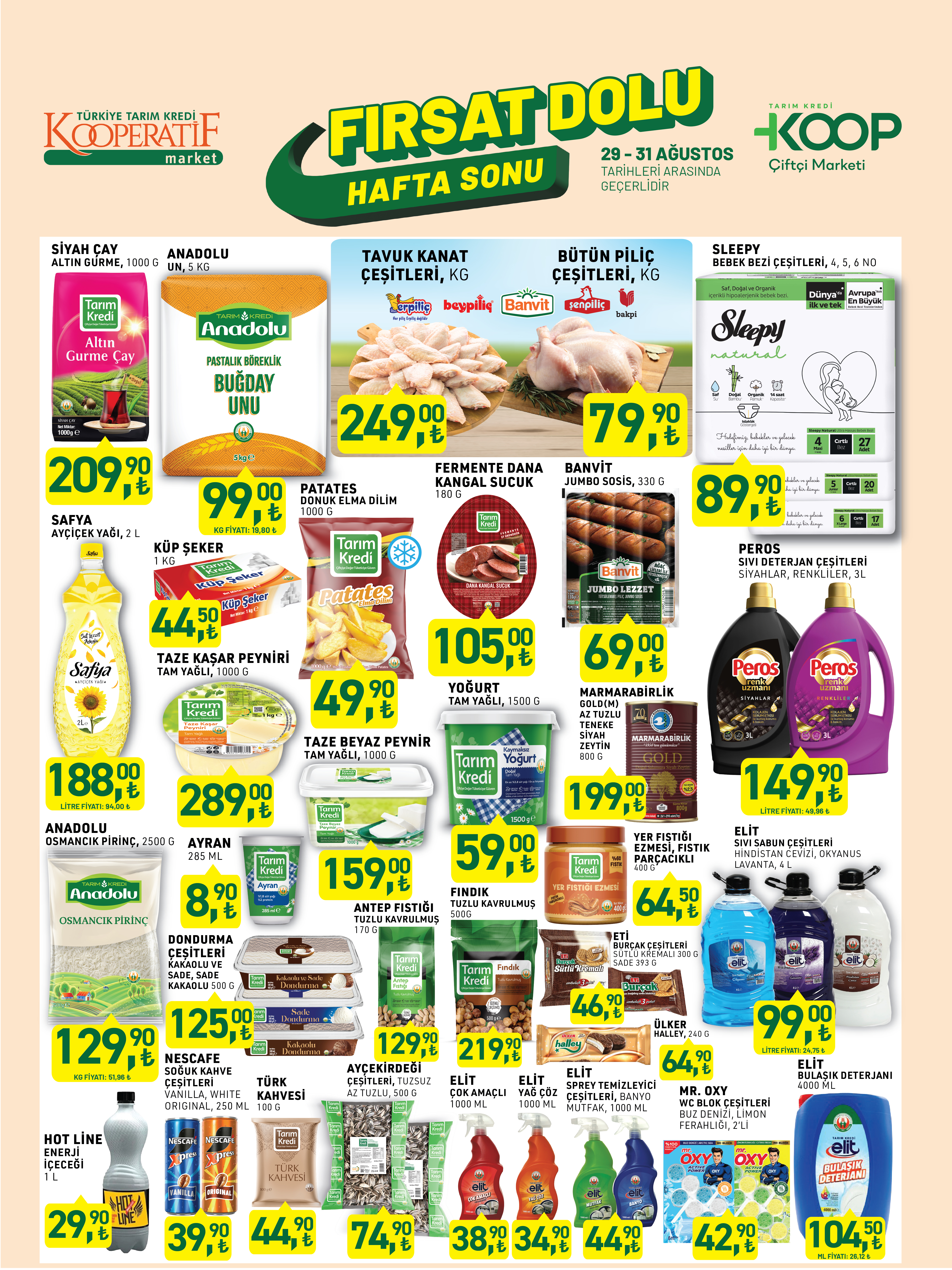 Tarım Kredi Kooperatif Market 29 Ağustos Hafta Sonu Kataloğu