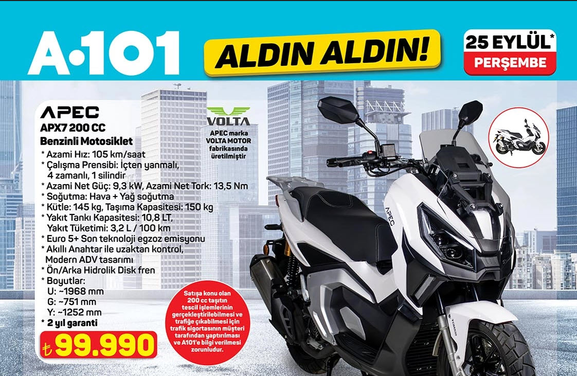 A101 25 Eylül 2025 Tarihinde Satışa Sunulacak Olan A101 Motosiklet Çeşitleri